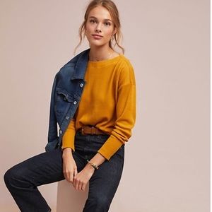 Anthropologie Akemi + Kim Mustard Thermal Top
